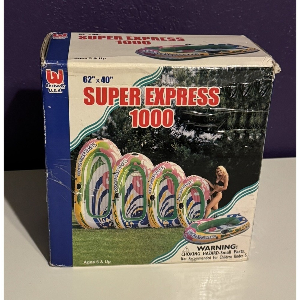 Vintage Best Way Inflatable Ride On Boat Float Large 62 X 40 Intex CVS 2001 Rare